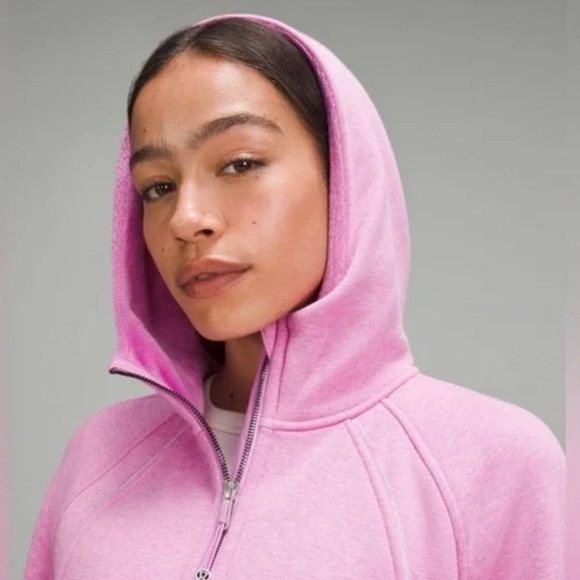 Lululemon Scuba Oversized Half-Zip Hoodie Plush Heathered Dahlia Mauve Size XS/S - Picture 2 of 9